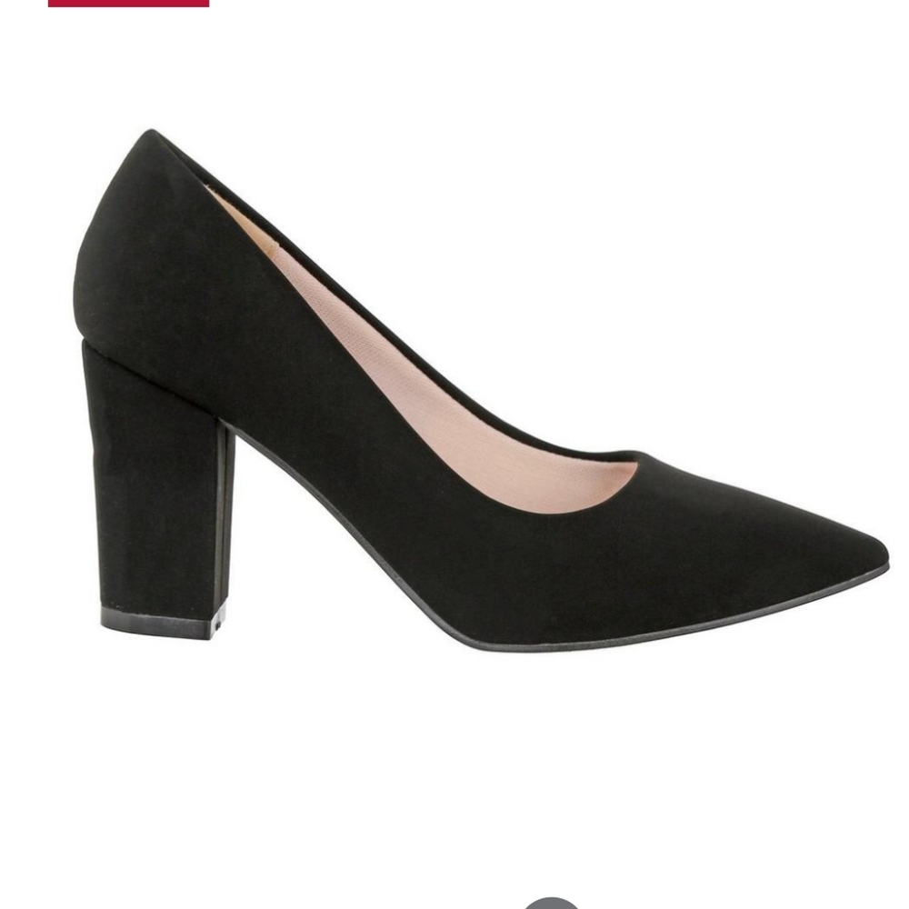 NWT TARGET BLK FAUX SUADE BLOCK HEEL PUMP SIZE 9.5